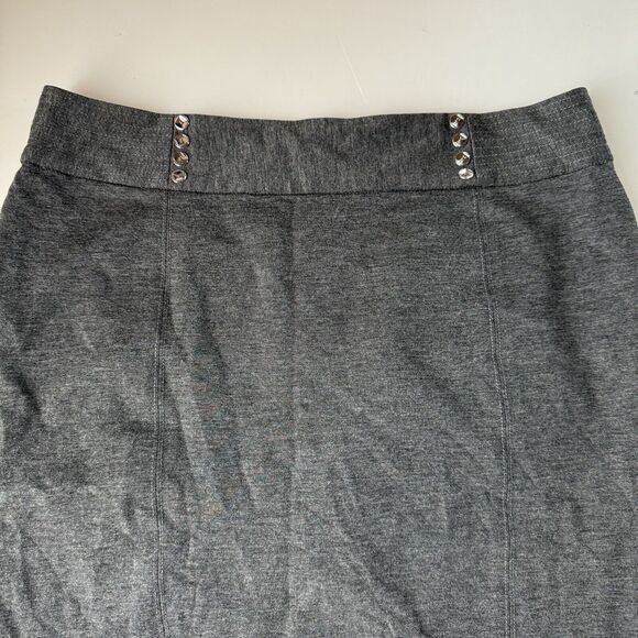 White House Black Market Gray Lined Skirt Size 12 - Picture 11 of 12